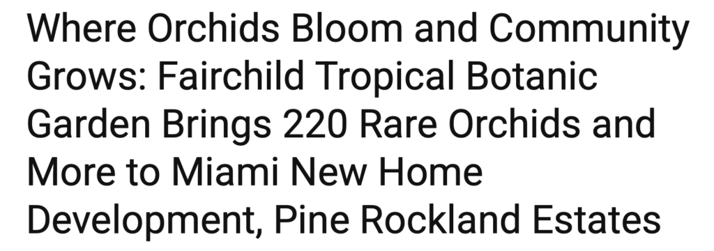 Fairchild Tropical Botanic Garden Brings 220 Rare Orchids